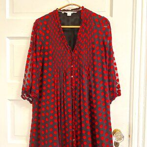 Diane Von Furstenberg Layla Red Polka Dot Sheath Dress